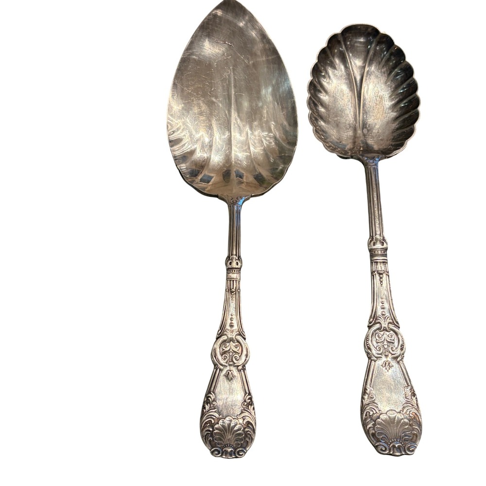 Wm. Rogers Silverplate Serving Set PRISCILLA Lady Ann Shell Pie Server Berry Spn - Picture 2 of 9